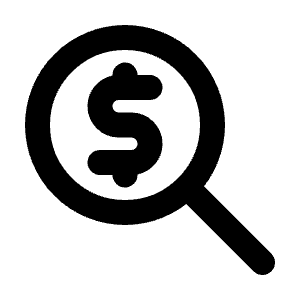 Zoom Money Icon from Tabler Line Set