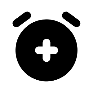Alarm Plus Icon from Tabler Filled Set