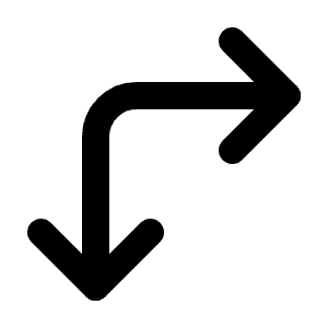 Arrows Right Down Icon from Tabler Line Set