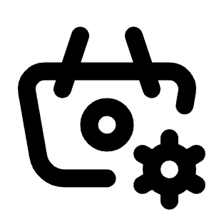 Basket Cog Icon from Tabler Line Set