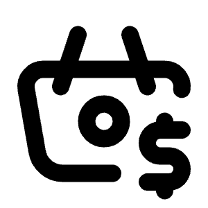Basket Dollar Icon from Tabler Line Set