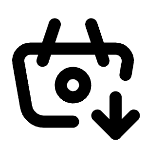 Basket Down Icon from Tabler Line Set