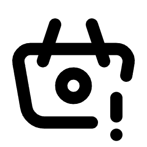 Basket Exclamation Icon from Tabler Line Set