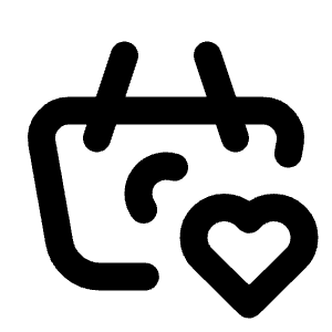 Basket Heart Icon from Tabler Line Set