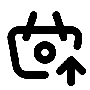Basket Up Icon from Tabler Line Set