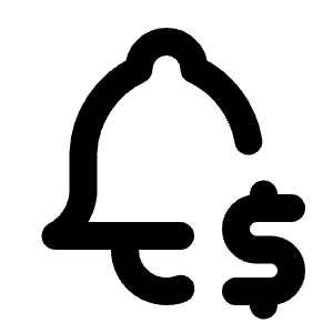 Bell Dollar Icon from Tabler Line Set