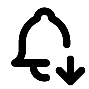 Bell Down Icon from Tabler Line Set