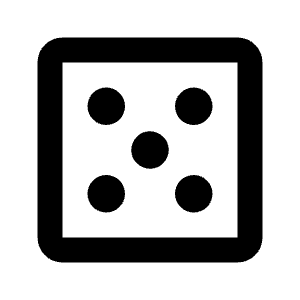 Dice 5 Line Icon from Remix Line Set