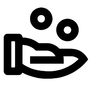 Hand Coin Line Icon from Remix Line Set