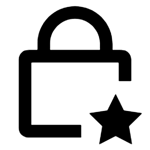 Lock Star Line Icon from Remix Line Set