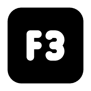 Square F3 Icon from Tabler Filled Set