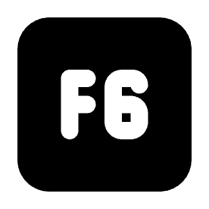 Square F6 Icon from Tabler Filled Set