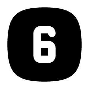 Square Rounded Number 6 Icon from Tabler Filled Set