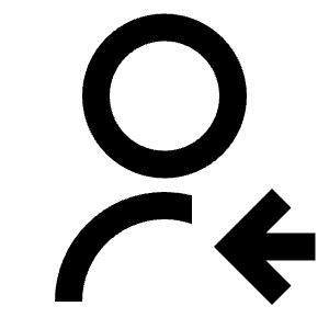 User Received Line Icon from Remix Line Set