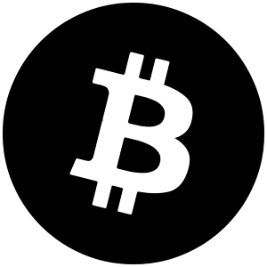 Btc Icon from Cryptocurrency Black Set