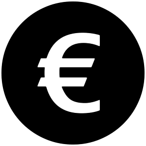 Eur Icon from Cryptocurrency Black Set