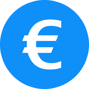 Eur Icon from Cryptocurrency Colors Set