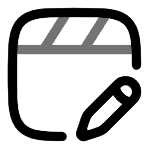 Clapperboard Edit Icon from Solar Line Duotone Set