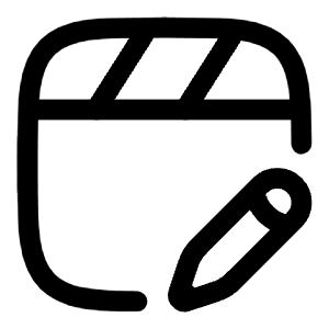 Clapperboard Edit Icon from Solar Linear Set