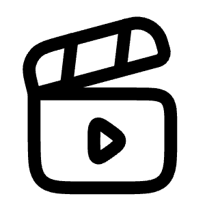 Clapperboard Open Play Icon from Solar Linear Set