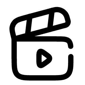 Clapperboard Open Play Icon from Solar Broken Set