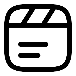 Clapperboard Text Icon from Solar Linear Set