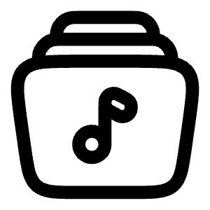 Music Library Icon from Solar Linear Set