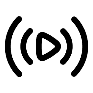 Play Stream Icon from Solar Linear Set