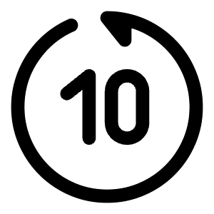 Rewind 10 Seconds Back Icon from Solar Bold Set