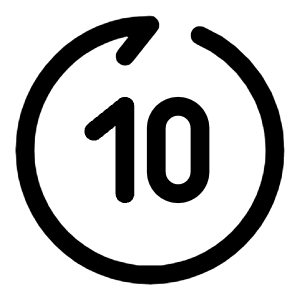 Rewind 10 Seconds Forward Icon from Solar Linear Set