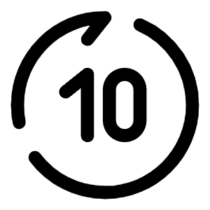 Rewind 10 Seconds Forward Icon from Solar Broken Set