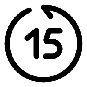 Rewind 15 Seconds Back Icon from Solar Linear Set