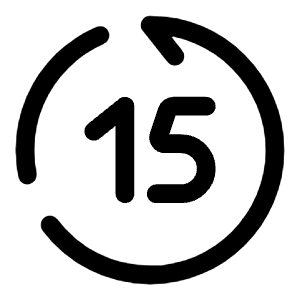Rewind 15 Seconds Back Icon from Solar Broken Set