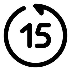 Rewind 15 Seconds Back Icon from Solar Bold Set