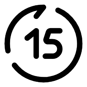 Rewind 15 Seconds Forward Icon from Solar Broken Set
