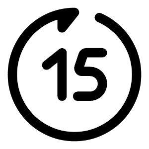 Rewind 15 Seconds Forward Icon from Solar Bold Set