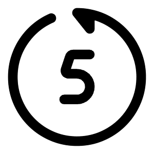 Rewind 5 Seconds Back Icon from Solar Bold Set