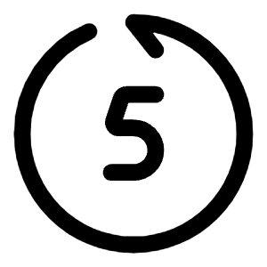Rewind 5 Seconds Back Icon from Solar Linear Set
