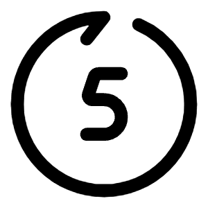 Rewind 5 Seconds Forward Icon from Solar Linear Set