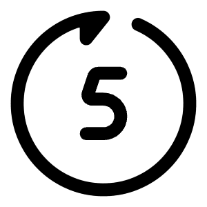 Rewind 5 Seconds Forward Icon from Solar Bold Set