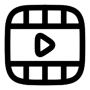 Video Frame Play Horizontal Icon from Solar Linear Set
