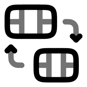 Video Frame Replace Icon from Solar Line Duotone Set