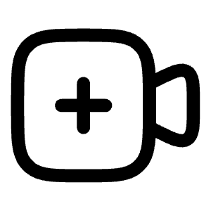 Videocamera Add Icon from Solar Linear Set