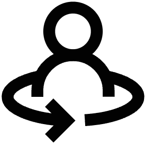 Person Rotation Icon from Atlas Line Set