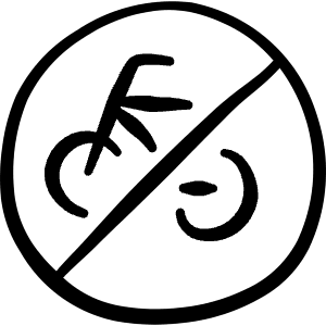Allowances No Bicycles Sign Icon from Freehand Line - Free Set