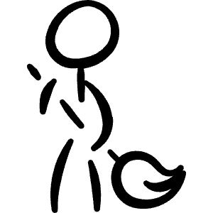 Cleaning Man Icon from Freehand Line - Free Set