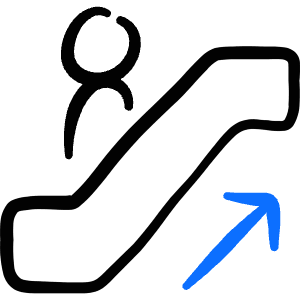 Escalator Ascend Person Icon from Freehand Duotone - Free Set