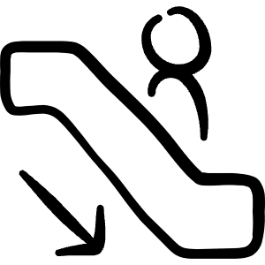 Escalator Descend Person Icon from Freehand Line - Free Set