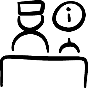 Information Desk Icon from Freehand Line - Free Set