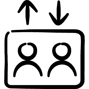 Lift Two People Elevator Icon from Freehand Line - Free Set